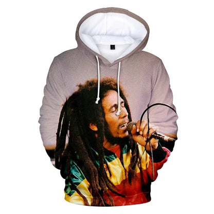 2024 Men's Pullover Bob Marley Personality Printed