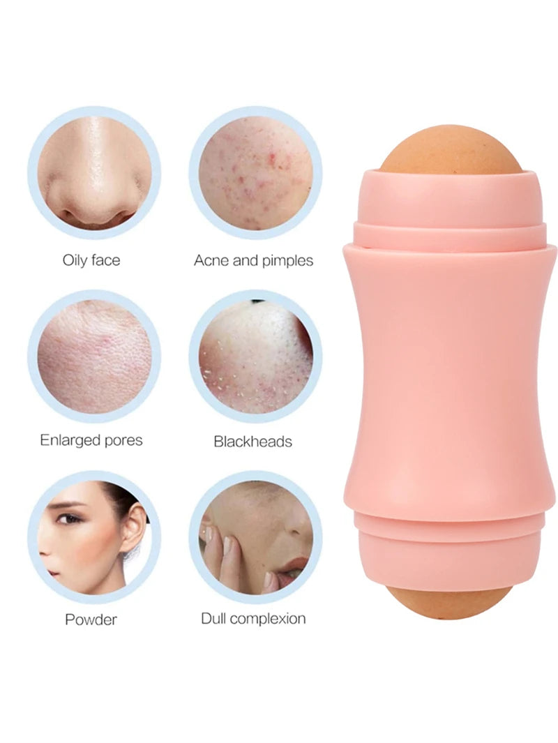 Face Oil Absorbing Roller 2 Balls Skin Care Tool Volcanic Stone