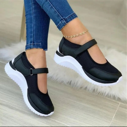Round Head Knitted Women's Thick Sole Single Shoes