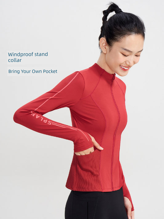 Women's Slim-Fit Slim Looking Sports Long-Sleeved Running Yoga Jacket
