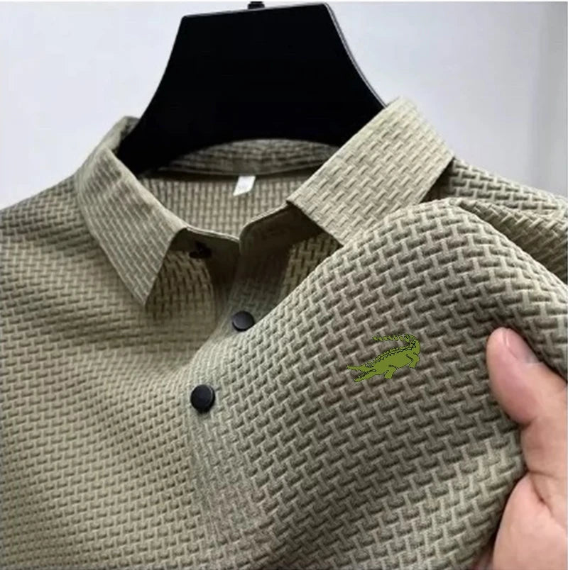 Men's Embroidery Brand High Quality Knitted Ice Cool