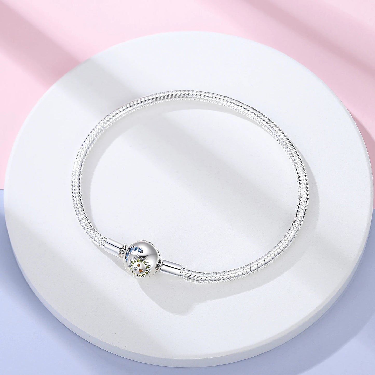 Volayer 925 Sterling Silver Bracelets Pavé Heart Shell Feathers Dreamcatcher Crown Clasp Snake Chain Bracelets Love Wing Bangles