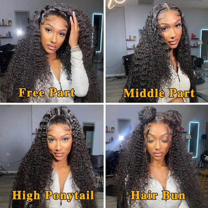 30 34 Inch Loose Deep Wave Frontal Wigs For Women