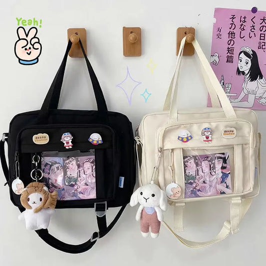 Japanese High School Girls Crossbody Bags Nylon Book Bag