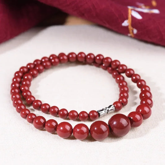 Purple Gold Sand New Year Red Rope Clavicle Chain Fairy High Sense Ornament to Give Mom Cinnabar Necklace Rough Stone