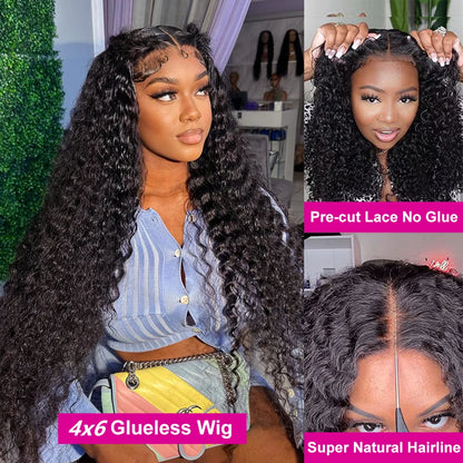 36Inch Deep Wave Gluelss Wig 5x5 Wear