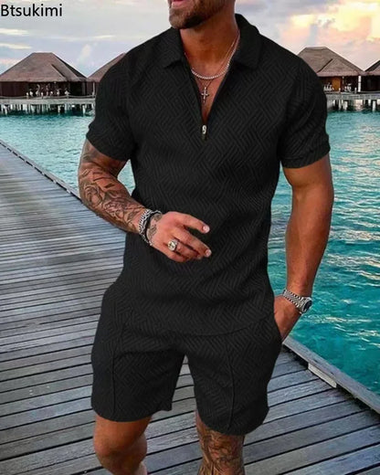 2024 Trend Men's Casual Sets Fashion 3D Digital Print Short Sluit