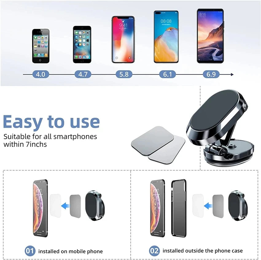 1080 Rotatable Magnetic Car Phone