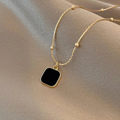 Stainless Steel Necklaces Black Exquisite Minimal Necklace For Women
