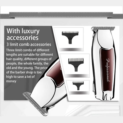 Rechargeable cordless hair trimmer for men grooming