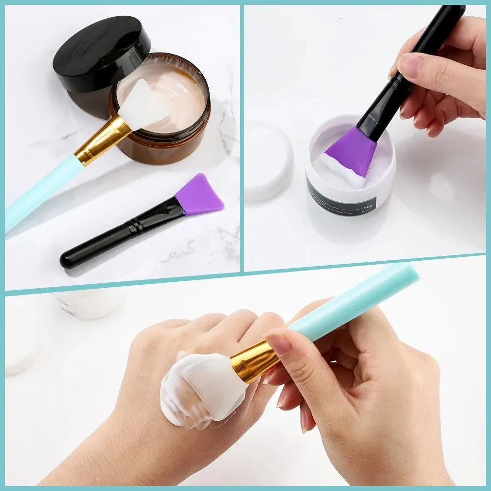 2PCS Silicone Facial Mask Brush DIY Film Adjusting Beauty Tool