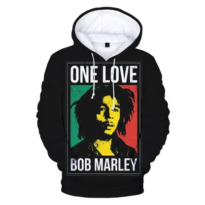 2024 Men's Pullover Bob Marley Personality Printed