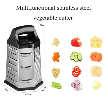 Professional Box Grater Stainless Steel with 6 er Manual Cheese Slicer