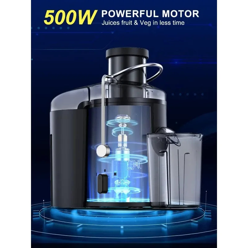 Juicer Machine, 500W Juicer with 3” Wide Mouth