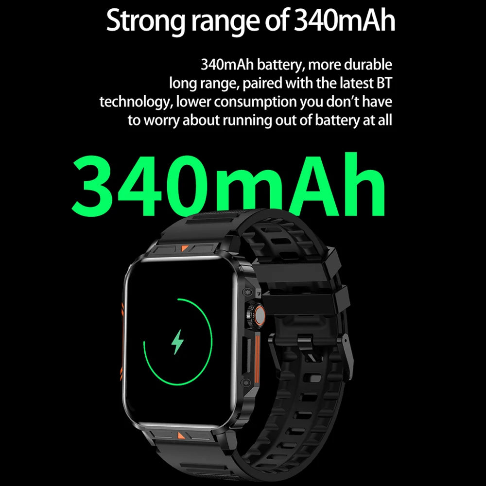 Military Outdoor GPS Sports Smart Watch Men 1.95 inch Heart Rate