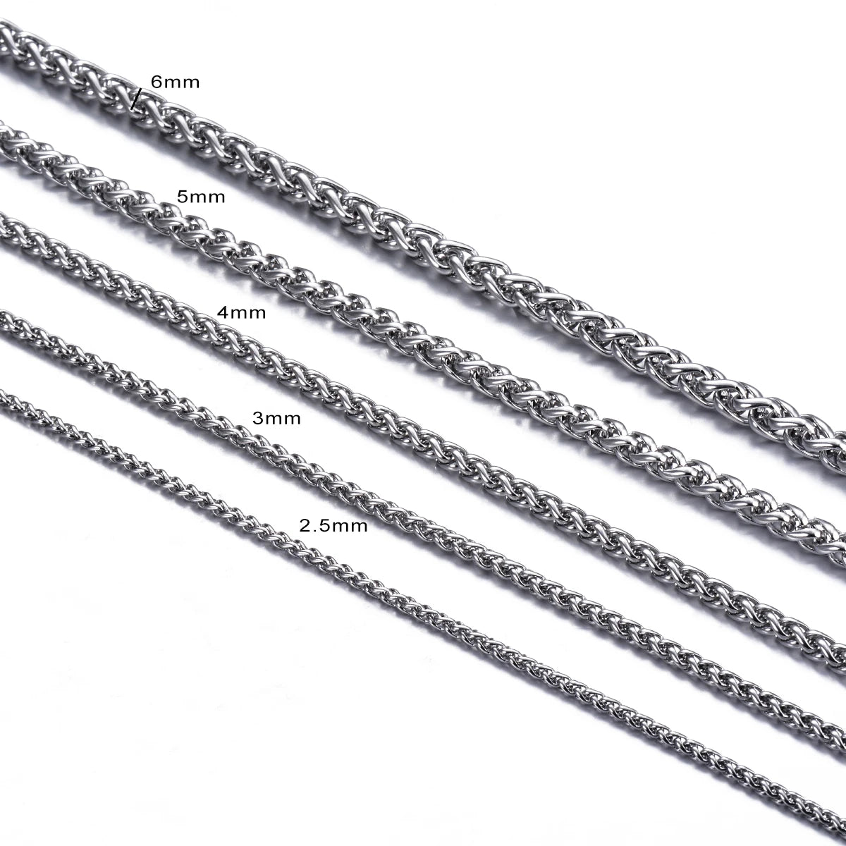 1 piece Width 2.5mm/3mm/4mm/5mm/6mm Keel Link Chain Necklace For Men Women Stainless Steel Chain Necklace