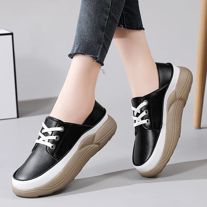 Women Shoes Flats Leather Sneakerotwear Fashion