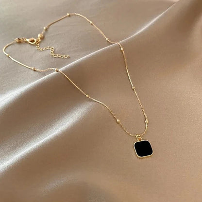 Stainless Steel Necklaces Black Exquisite Minimal Necklace For Women