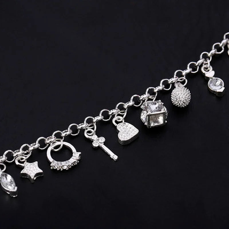 925 Sterling Silver Fashion 13pcs Pendant Chain