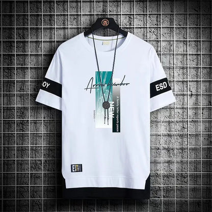 2024 New Men's T Shirts Korean Fashion Summer Short Sleeve