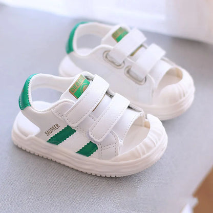 PU Leather Summer Sandals For Children 2024 Trend Fashion Boys Girls Beach Shoes Anti-slippery Soft-soled Toddler Shoes Footwear
