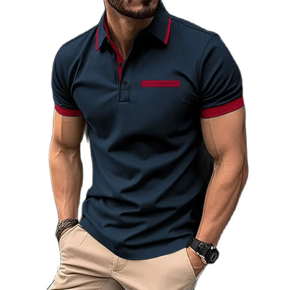 Summer men's high-quality short-sleeved polo shirt