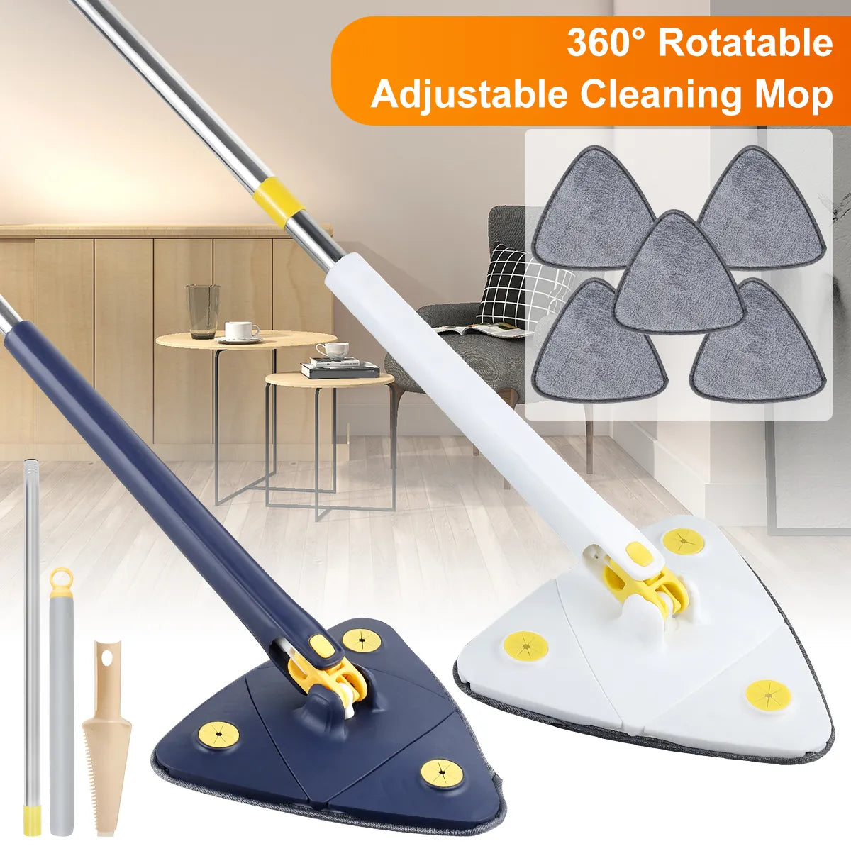 Cleaning Mop 360° Rotatable Water queezing Wall Cleaning Mop
