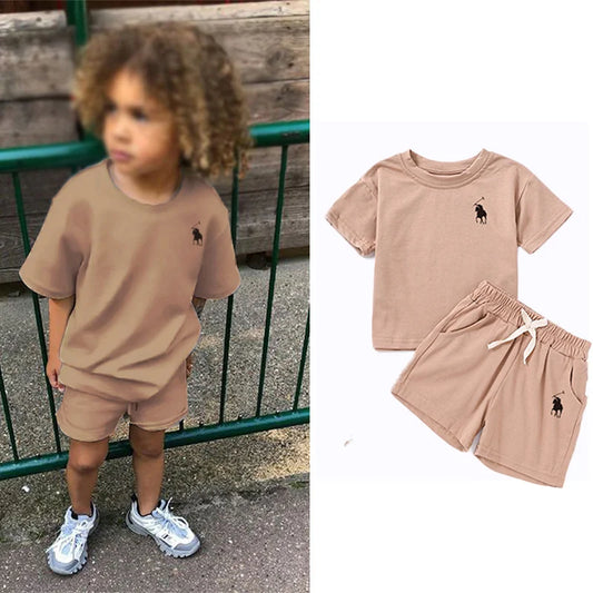 Summer Suits 0-6Y Boys Girls Printed T-shirts+Sport Shorts 2pcs Sets Children's Comfort Casual Tracksuits Sets