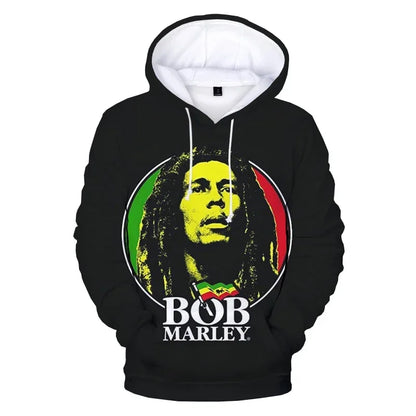 2024 Men's Pullover Bob Marley Personality Printed