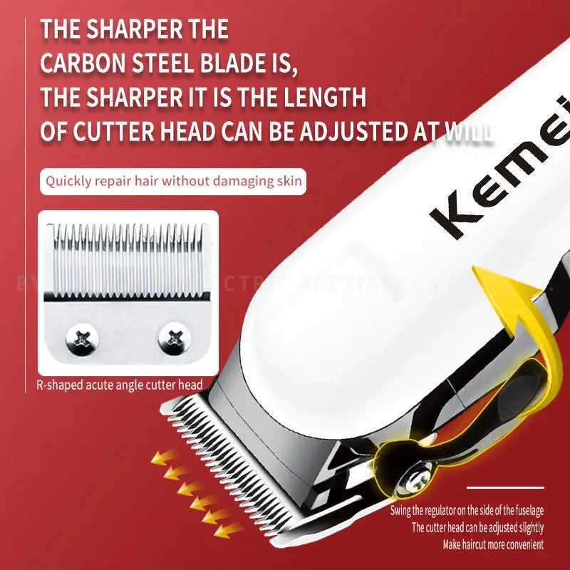 Kemei Professional hair clipper cordless hair trimmer beard