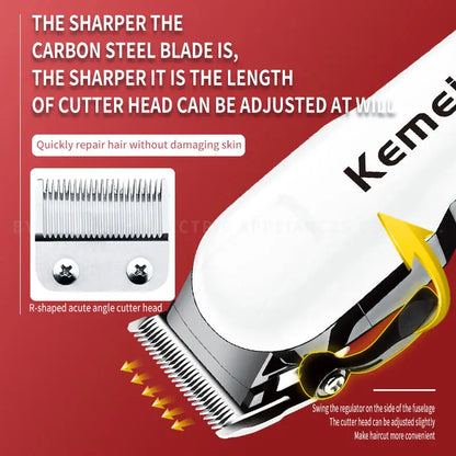 Kemei Professional hair clipper cordless hair trimmer beard