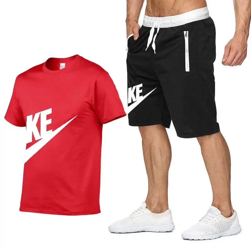 Summer Sets Men's T-shirt + Shorts Suit Brand Short Sleeve Set