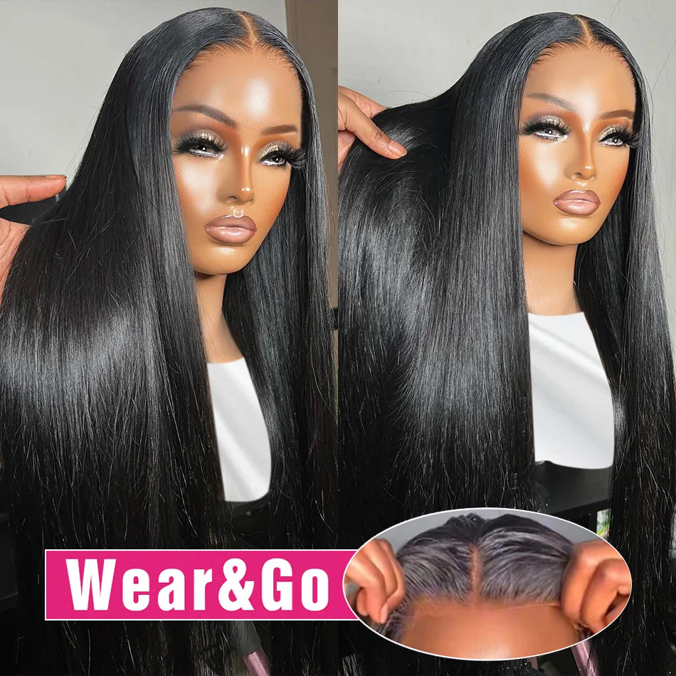 Wear Go Glueless Wig 30 34 Inch Bone Straight 13x6 HD