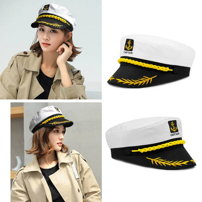 Adult Yacht Sailor Captain Hat Adjustable Men's and Women's