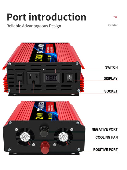 Inverter DC 12V 24V To AC 110V 60Hz Pure sine wave