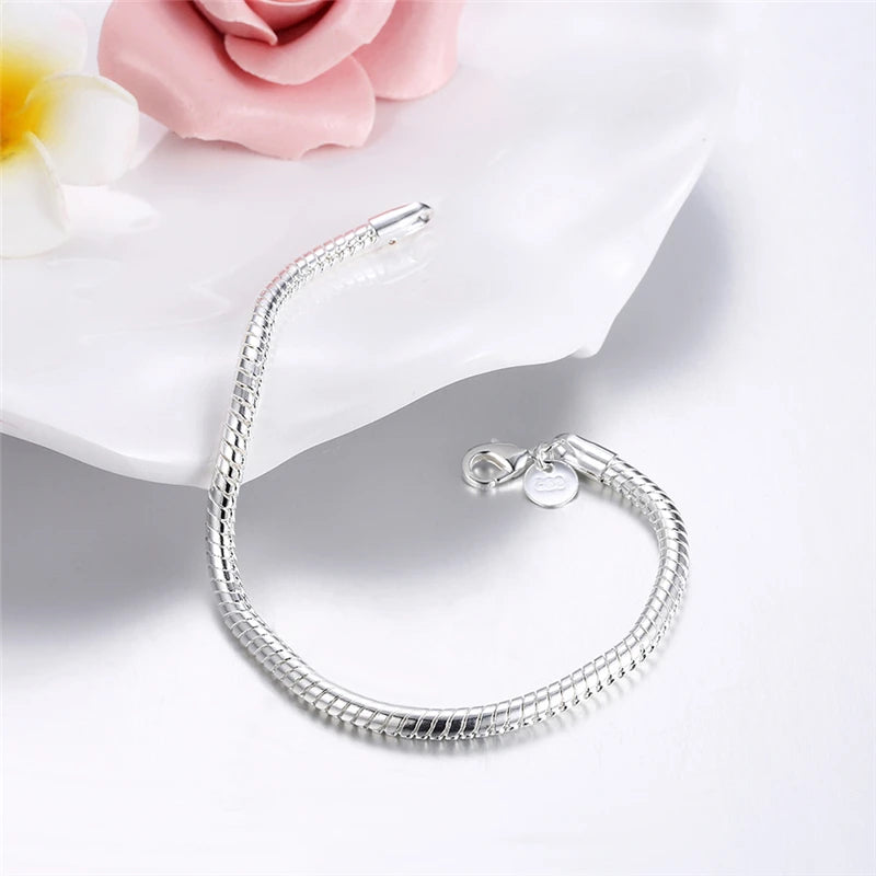 Suyixian 925 Sterling Silver 3mm Snake