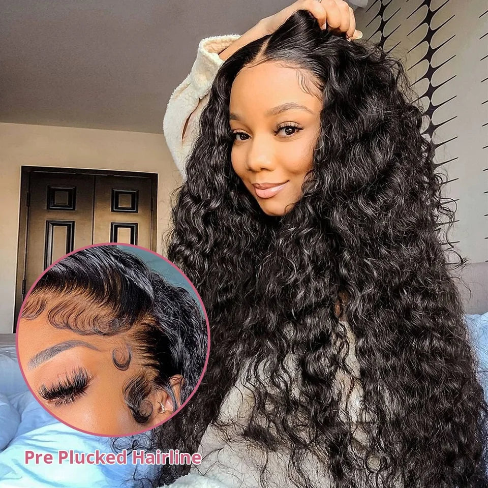 36Inch Deep Wave Gluelss Wig 5x5 Wear