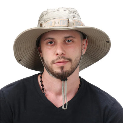 Summer Men Bucket Hat Outdoor UV Proteat Mesh