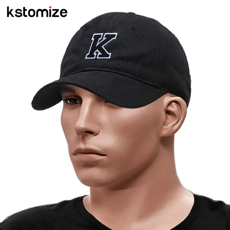 Letters A-Z Embroidery black White Baseball Cap High Quality Soft Cotton Fashion Men Women Sport Visors Adjustable Snapback Caps