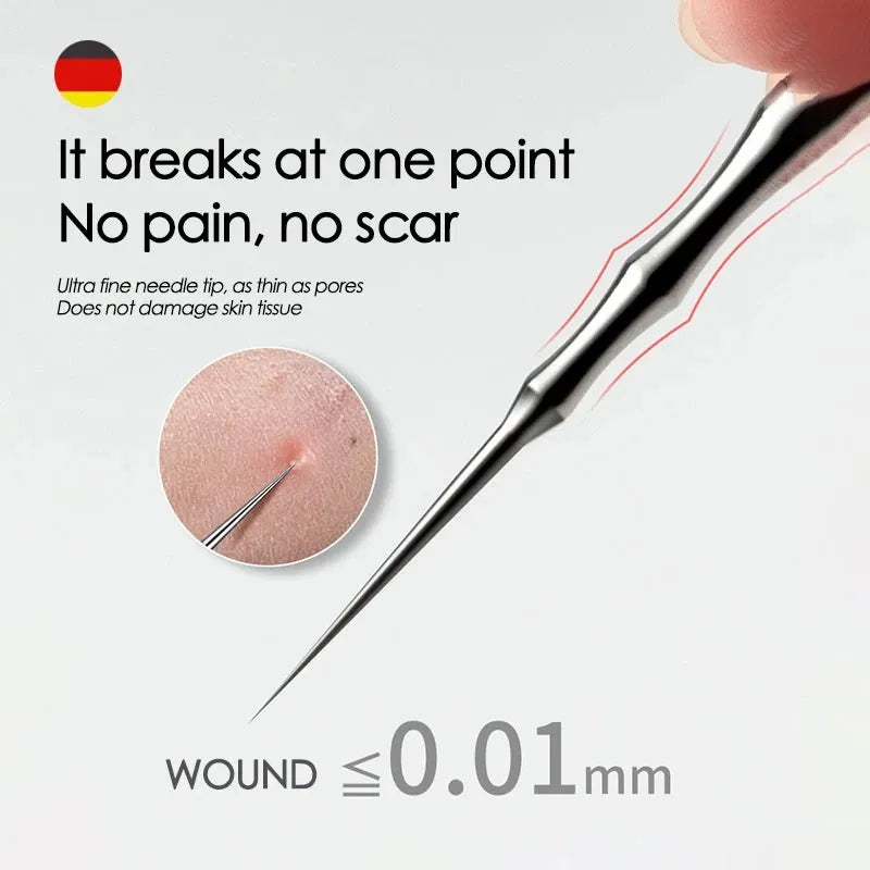 New German Acne Blackhead Removal Needles Pimples Blackhead Clip Tweezers Beauty Artifact Blemish Extractor Remover Needle Tool