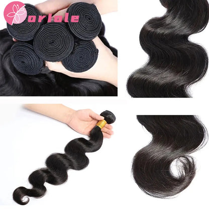 Brazilian Body Wave Human Hair Bundles Double Weft Bundles Hair Extensions