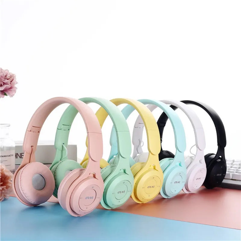 Macaron Headphones Kids  with Mic Gamer Girl Gift