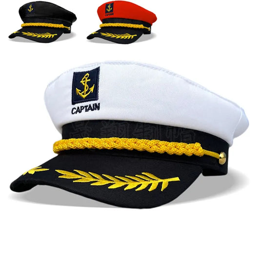 Adult Yacht Sailor Captain Hat Adjustable Men's and Women's