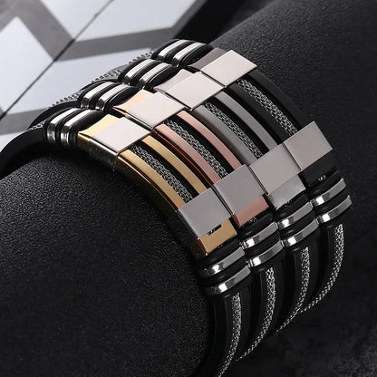 Fashion Stainless Steel Bracelets Men Wrist