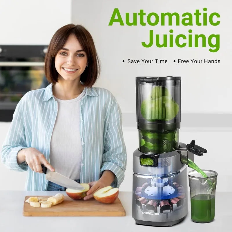 Juicer Machines, AMZCHEF 5.3-Inch Self-Feeding