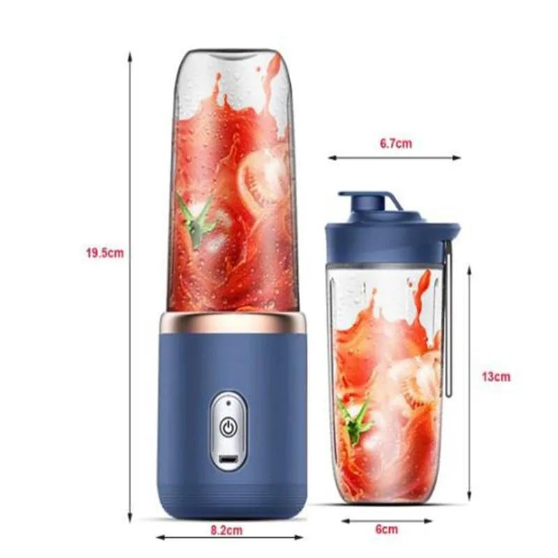 1pc Blue/Pink Portable Small Electric Juicer Stainless Steel Kitchen Tool