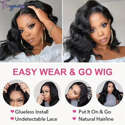 Fayniss Glueless Wigs Human Hair Wear And Go Body Wave