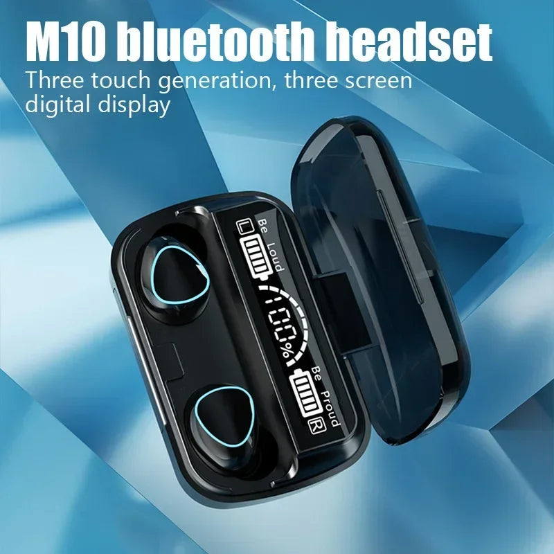 2024 TWS M10 Wireless Bluetooth Earbuds 3200mAh Charger