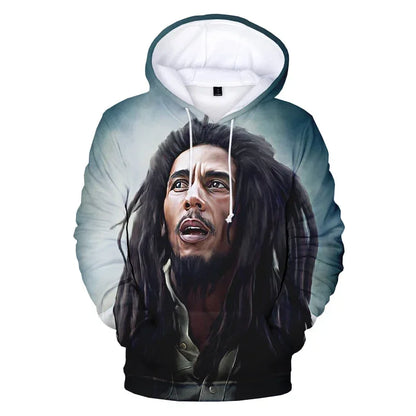 2024 Men's Pullover Bob Marley Personality Printed