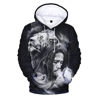 2024 Men's Pullover Bob Marley Personality Printed